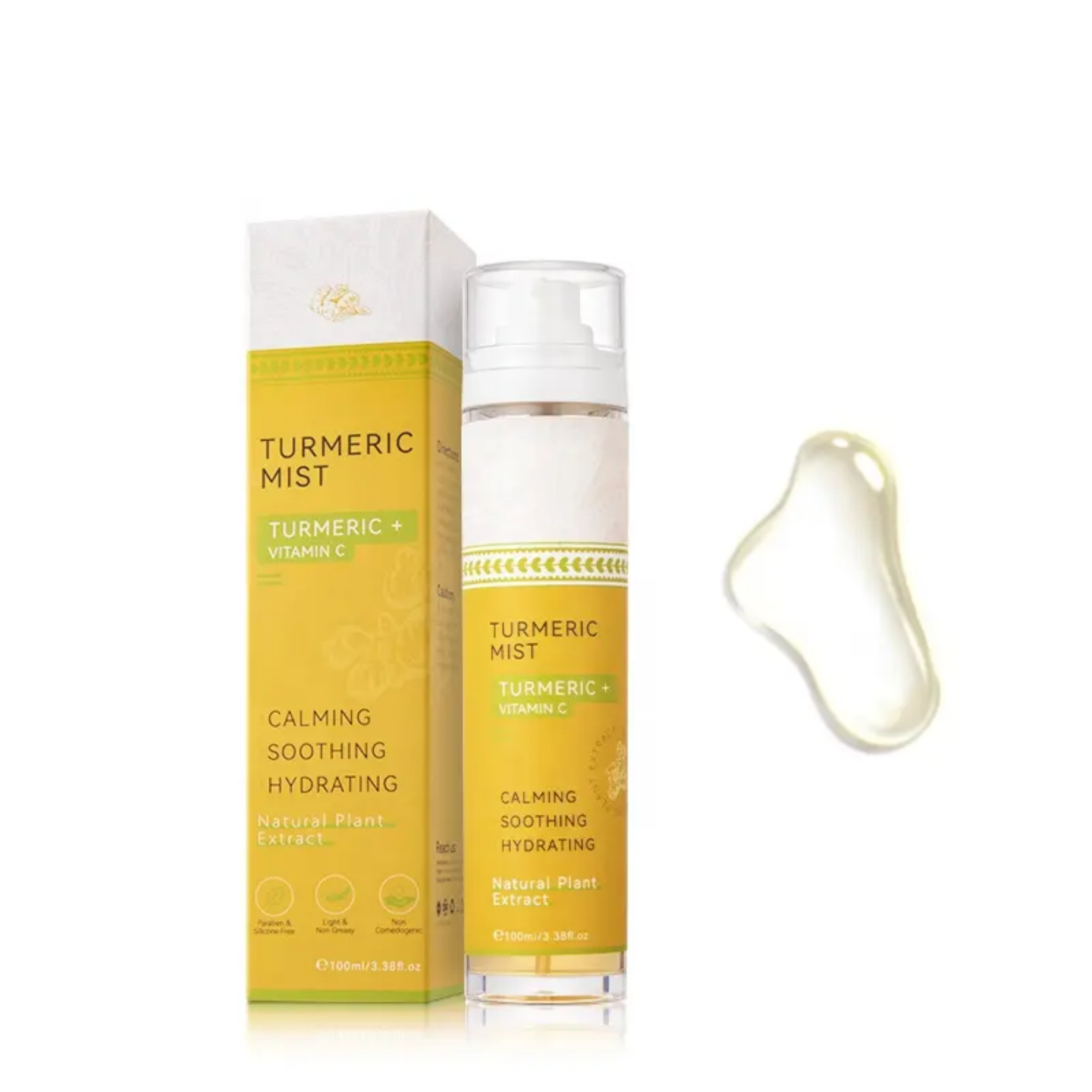 Spray tonique au curcuma avec flacon – soin rafraîchissant