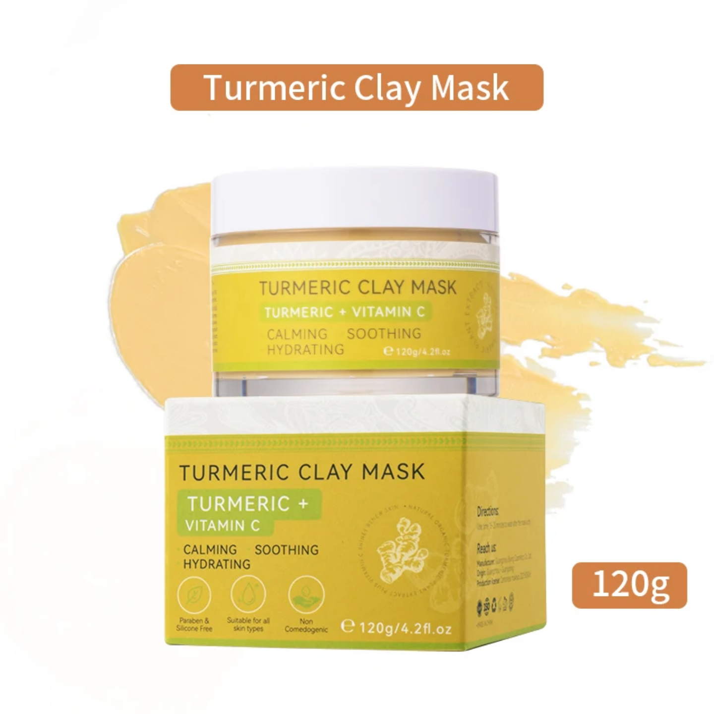 Masque purifiant visage – curcuma et vitamine C