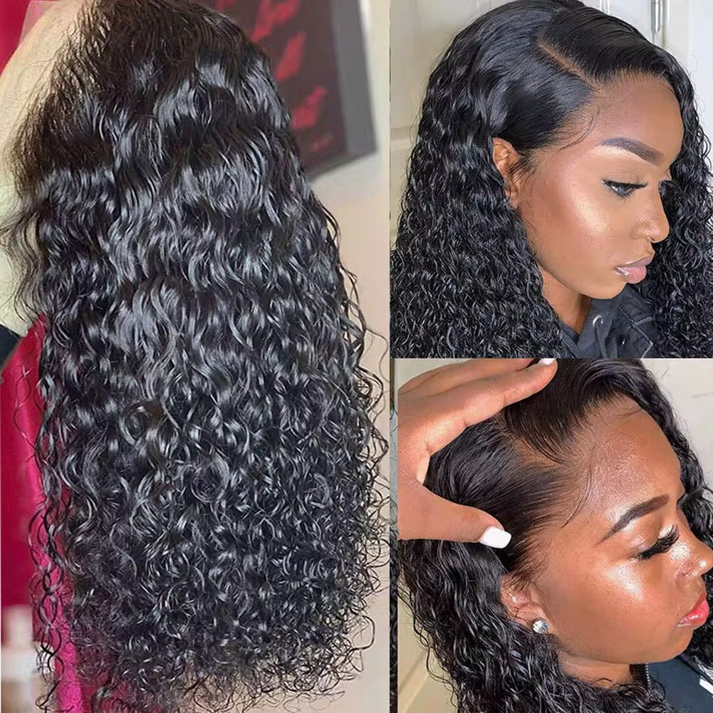Water Wave Human Hair Wig – 13x4 HD Lace – Natural and Voluminous Look