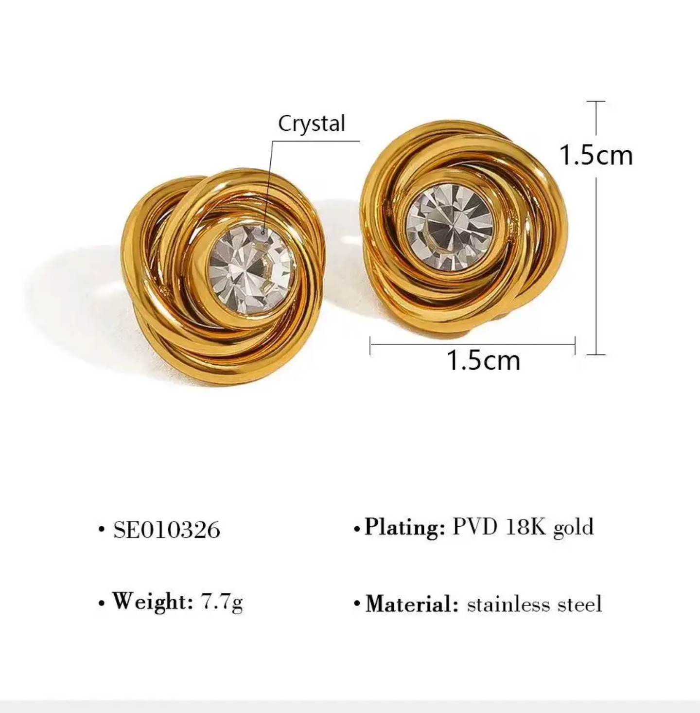 Bijoux femme en acier inoxydable doré 18K – design rond minimaliste