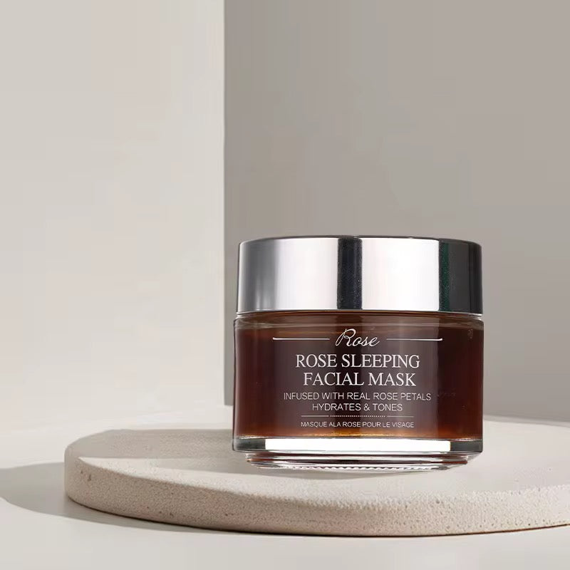 Denichetaperle night face mask – Rose & Vitamin E, hydrating and rejuvenating skincare.”