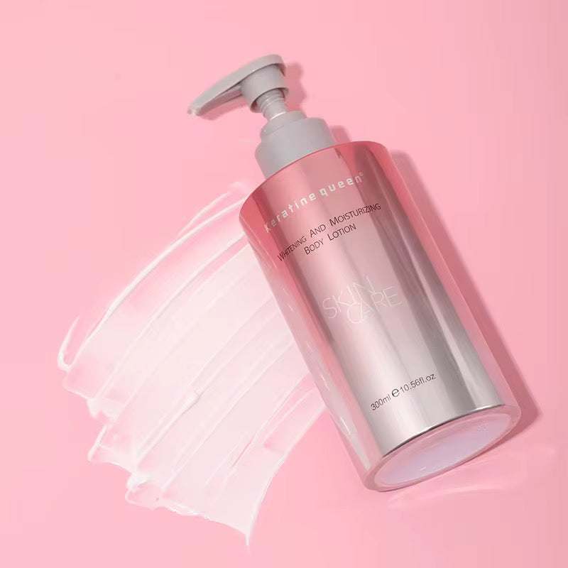 Lait Corps Éclat & Hydratation rose métallique avec pompe, flacon de lotion corporelle 300 ml
