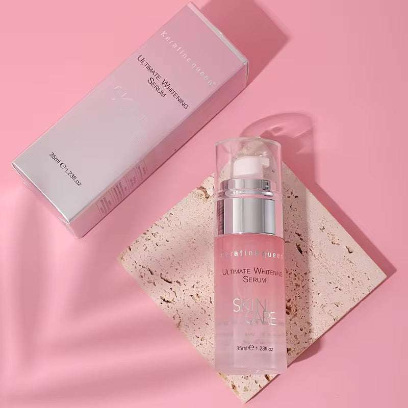 Sérum Visage coréen rose en flacon-pompe, avec boîte assortie et formule éclaircissante de 30 ml